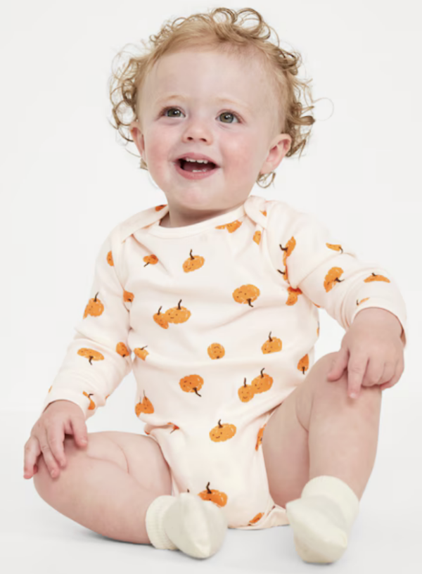 Toddler in Halloween pajamas