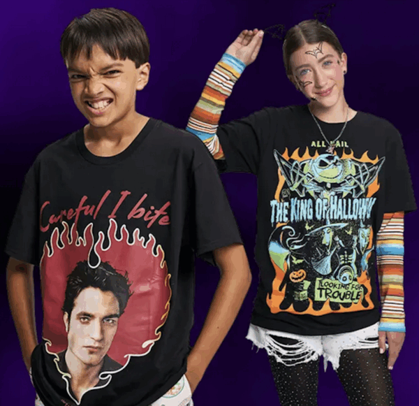 Boy & Girl wearing scary shirts