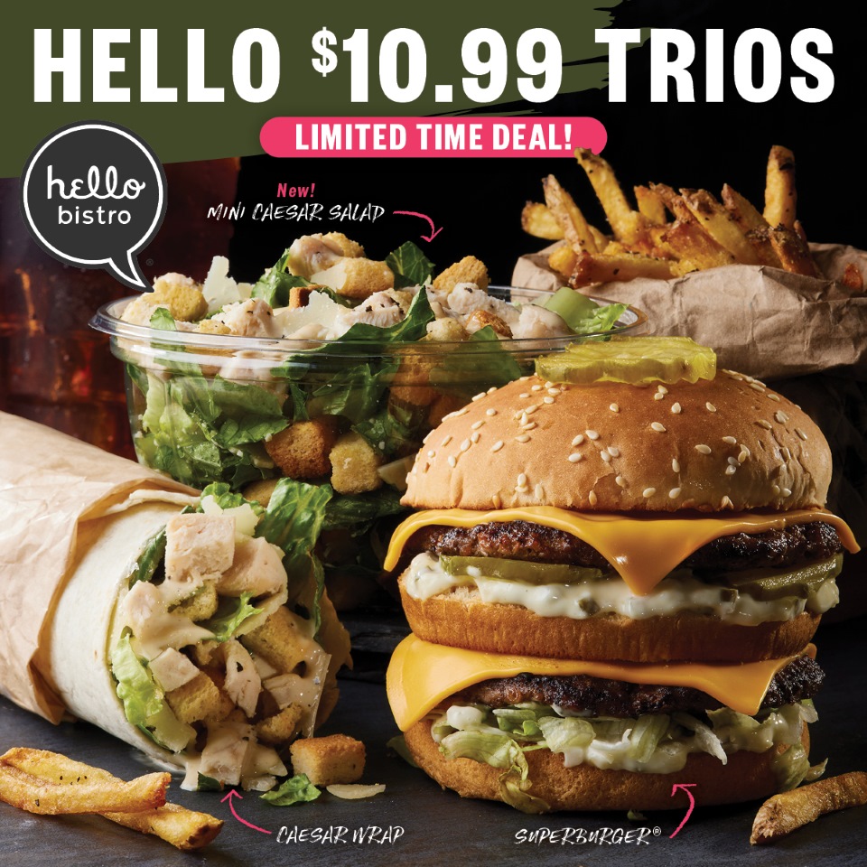 trios hello bistro $10.99 Total Trios