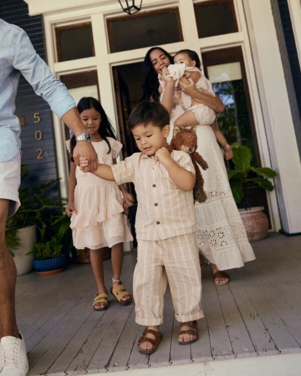Family in Easter outfits